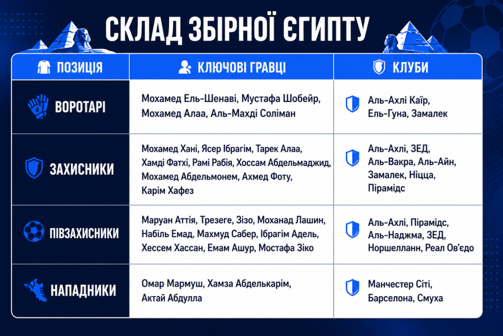 Склад збірної Єгипту на Чемпіонаті Світу з футболу 2026